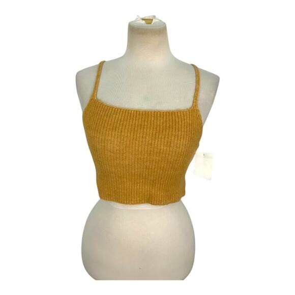 Billabong Crop Knit Cami Tan Size Large NWOT - Picture 2 of 9